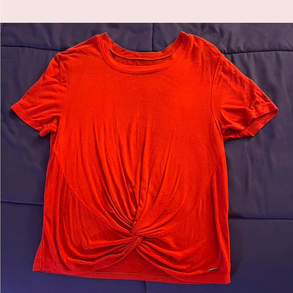 Hollister Vibrant Red Twist Front Easy Tee